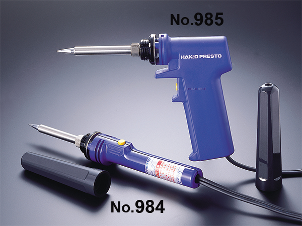 The models with caps that facilitate their storage are also available in the Soldering Iron HAKKO PRESTO Series.