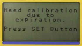Notification of the calibration date