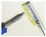 Remove oxidation film using brush included with HAKKO FT-700