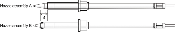 difference between nozzle assemblies A and B