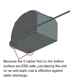Because the front legs are ESD type, just placing them on an anti-electrostatic mat is effective against static electricity.