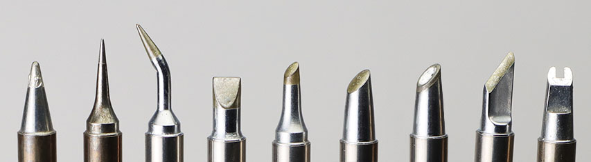 There are various shapes and sizes in soldering tips.
