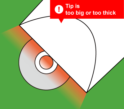 If the tip is too big or too thick, it may damage the land.