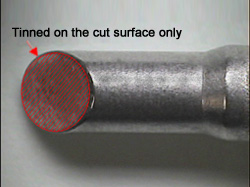 CF and BCF shape features : Tinned on the cut surface only.