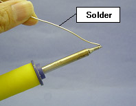 1. Apply a bit of solder to the tip of solder iron.