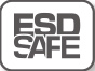 静電気減衰性試験(MIL-STD-3010Aの試験方法4046)に基づき、アースが接地された状態で帯電電圧50V以下の製品をESD SAFE対策製品としています。